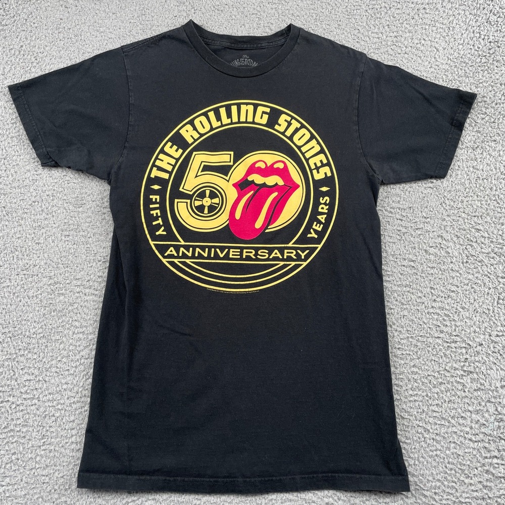 The Rolling Stones T-Shirt Men Medium Black 50th Anniversary Rock Band Tee